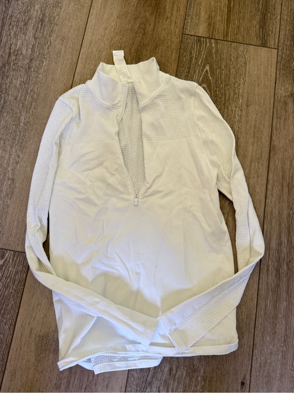 Fabletics White Kids Long-Sleeve Quarter Zip Tee